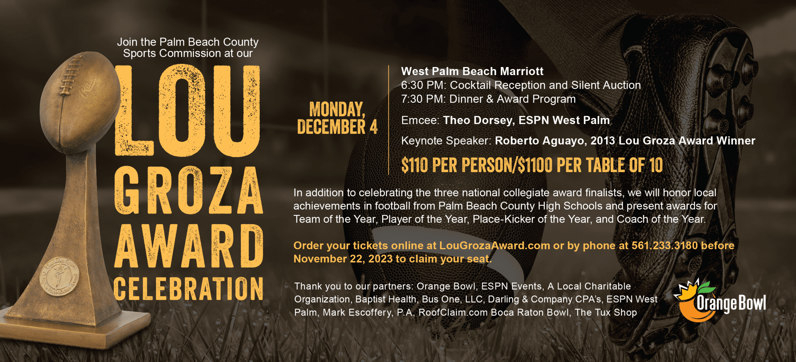 Lou Groza Award Celebration presented by the Orange Bowl Palm Beach